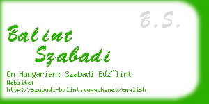 balint szabadi business card